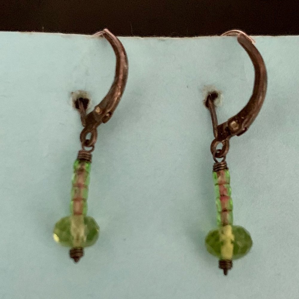 The Artworks green drop beaded earrings